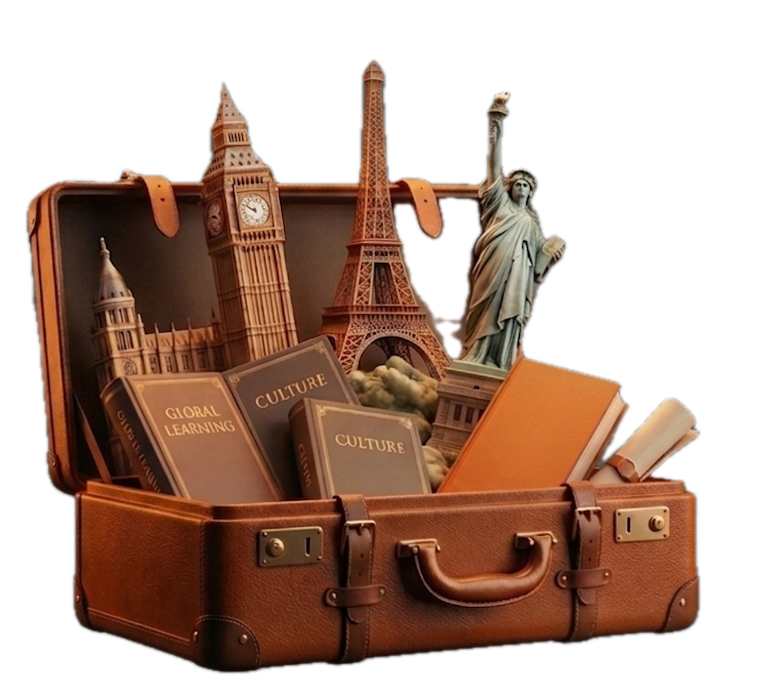 Чемодан с достопримечательностями мира